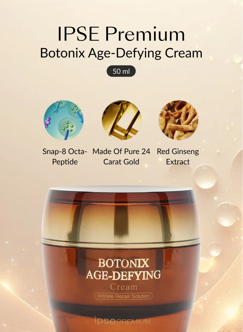 ipsePREMIUM Premium Botonix Korean Face Cream - 24K Gold Skin Care Anti Aging, Moisturizing Solution for Sensitive Skin - Reduce Fine Line