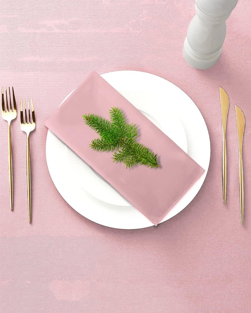 VIJIV 12 Pack Cloth Napkins and Gold Napkin Rings Set of 6 17x17 Square Satin Dinner Table Napkins Rings Flower Personalized Napkins Bridal Shower Napkins for Wedding Reception Party Decorative - Image 4