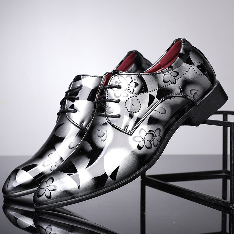Fashion British large size men's shoes 2023 New shoes bright casual leather shoes lace-up shoes - Image 2