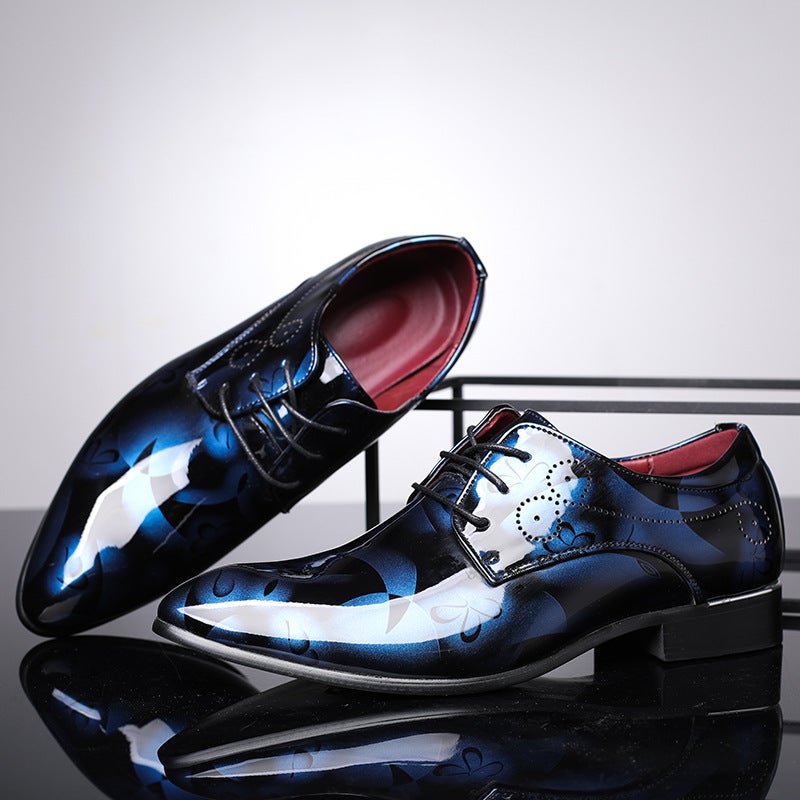 Fashion British large size men's shoes 2023 New shoes bright casual leather shoes lace-up shoes - Image 4