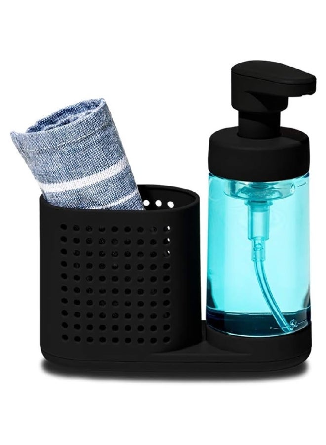 Madesmart High Quality Plastic Foaming Soap Pump Organizer Black and Clear 296 ml 95-29888-06 - Image 2