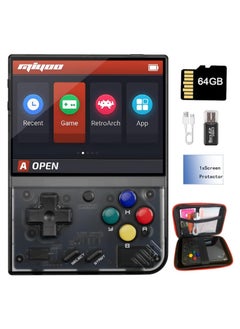 Miyoo Miyoo Mini Plus Handheld Game Console, with Dedicated Storage Case, 3.5 Inch IPS 640x480 Screen, 64G/128G TF Card with 10,000+ Games, 3000mAh 7+Hours Battery, Support Wireless Network (Black 64G)  - Image 2