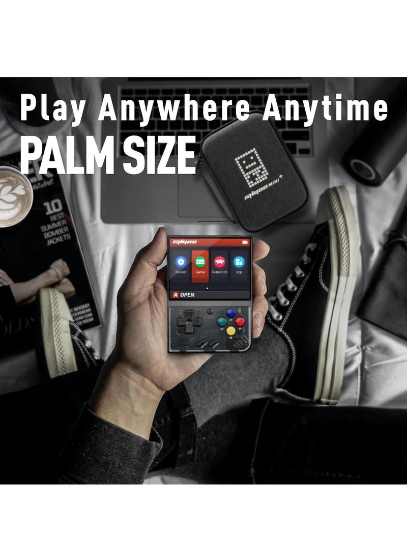 Miyoo - Miyoo Mini Plus Handheld Game Console, with Dedicated Storage Case, 3.5 Inch IPS 640x480 Screen, 64G/128G TF Card with 10,000+ Games, 3000mAh 7+Hours Battery, Support Wireless Network (Black 64G) - Image 1