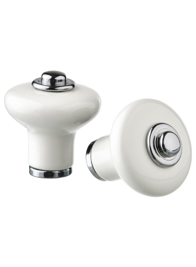 Door cabinet Knob, off-white/chrome-plated, 23 mm pack of 2