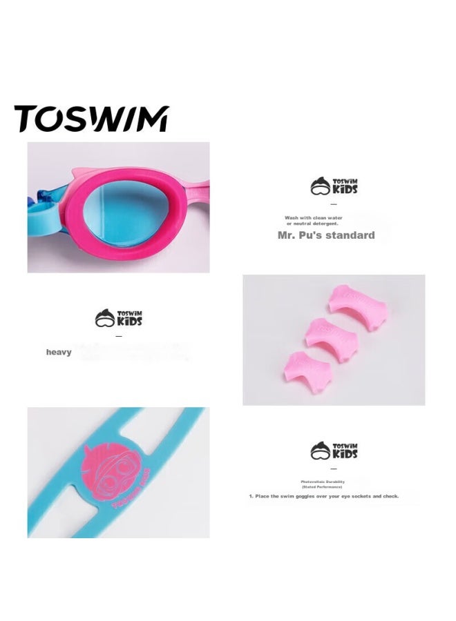 Toswim Children's Swimming Goggles, High-definition Anti-fog Waterproof Comfortable Fit Swimming Training Gl, Light Pink Octopus - Image 4