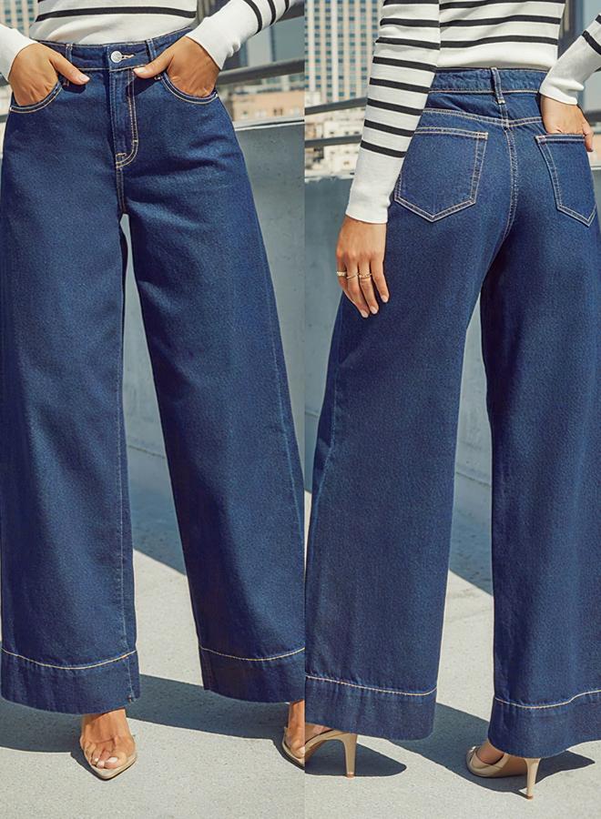 تايك تو بنطال جينز بقصة أرجل واسعة - Image 1