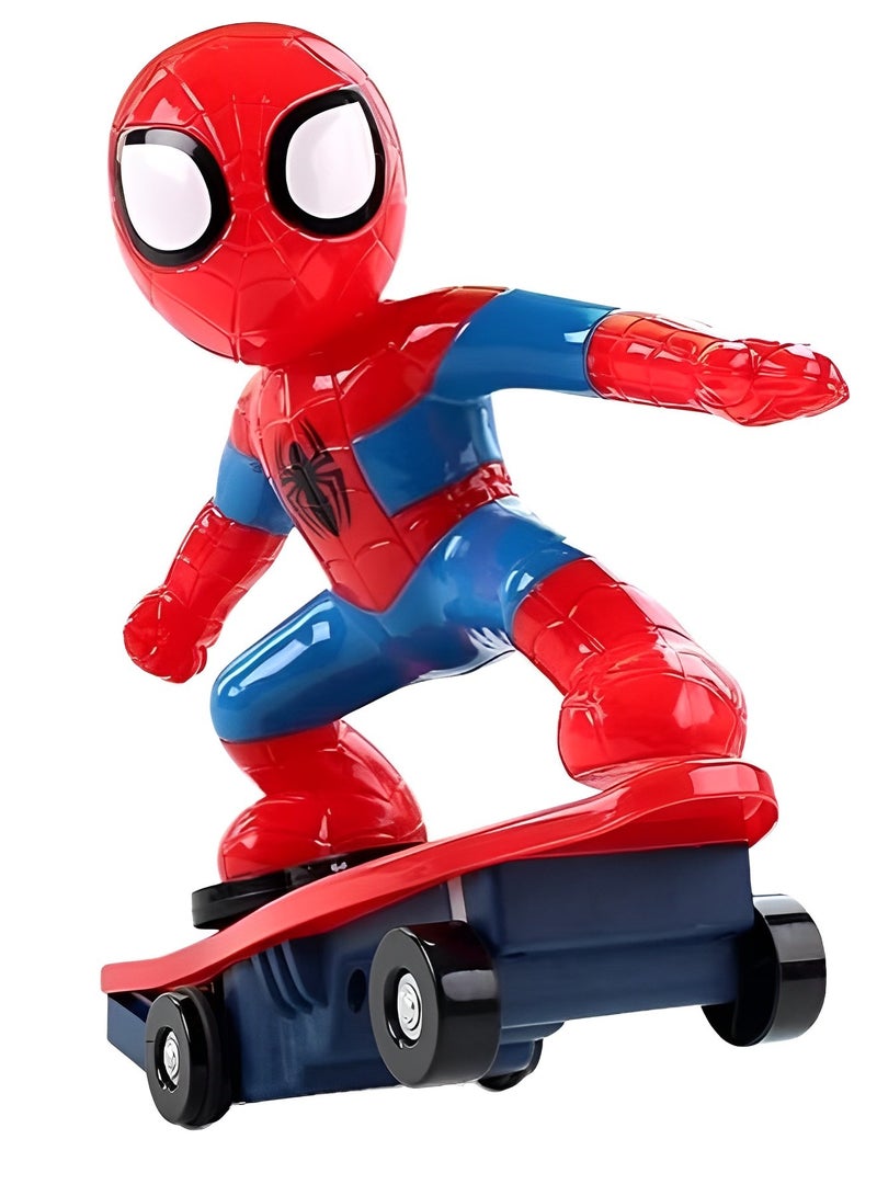 RC Spiderman Skate Board 360 Degree Rotate Music Tumbler Spiderman Toy for Kids  - Image 2