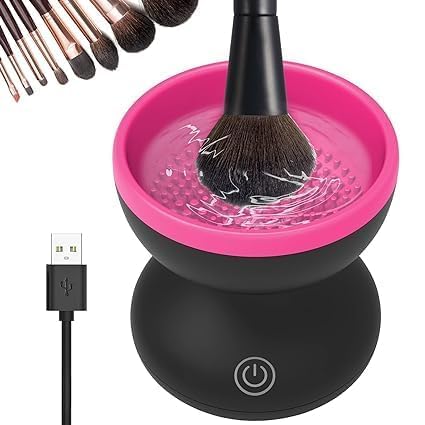 Omdhanu Electric Makeup Brush Cleaner Machine Cleanser Tool for All Size Foundation Eyeshadow Brush Portable USB Rechargable Cosmetic Painting Brush Cleaner1 PcsMulticolor - Image 1