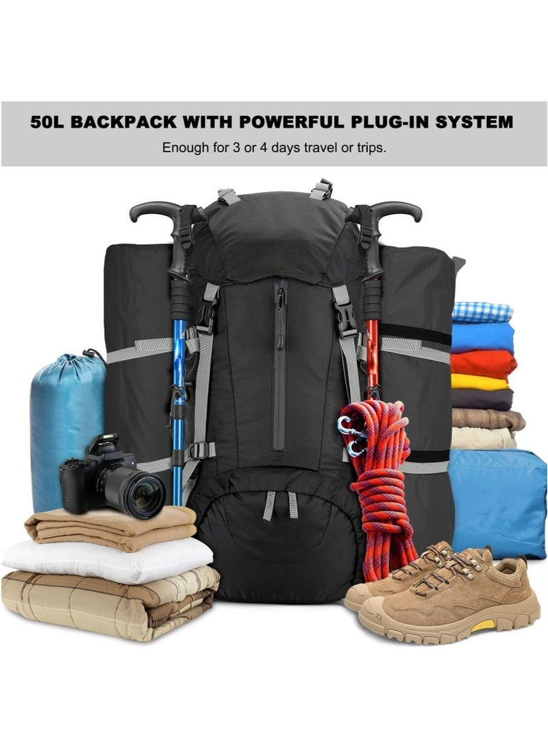 Arabest 50L Hiking Backpack Camping Bag, Outdoor Sport Travelling Backpack Foldable Lightweight Water-resistant Waterproof Large Capacity Daypack for Hiking Camping Cycling Trekking Hunting Climbing  - Image 2
