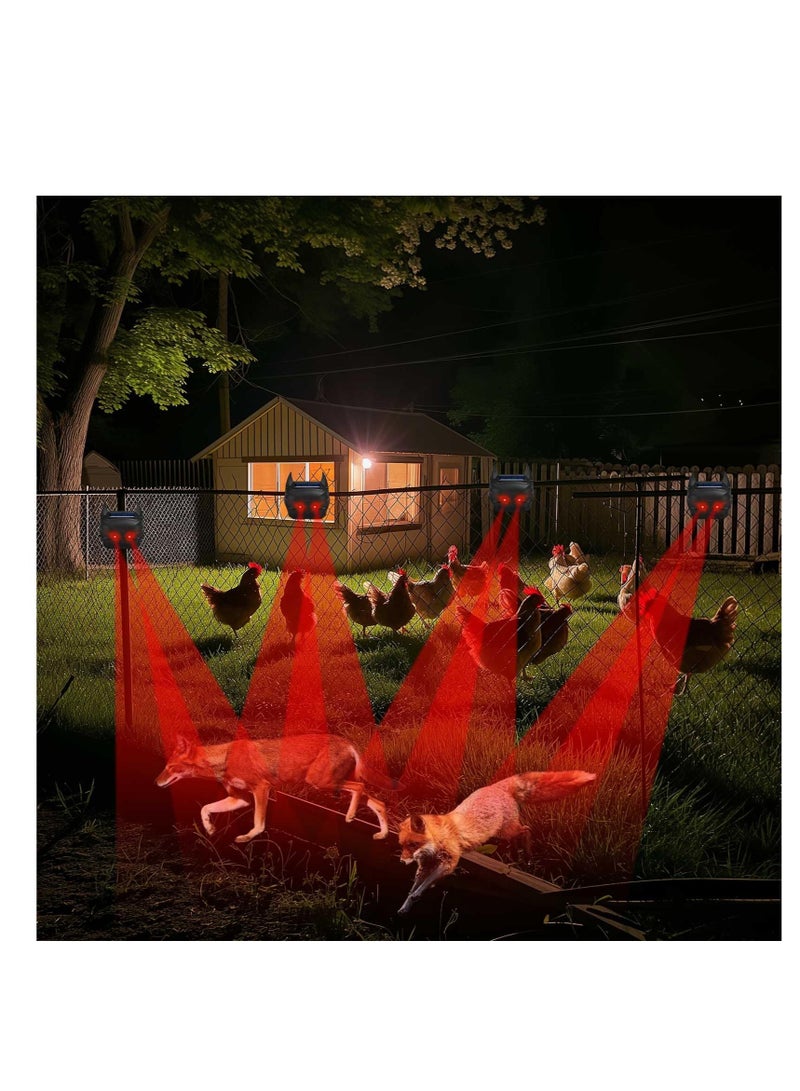 Excefore Solar Powered Animal Repeller, Predator Eye Animal Deterrent Devices, with Red LED Lights, Waterproof Skunk, Deer, Coyote, Fox, Raccoon Animal Repellent for Garden Yard Farm Chicken Coop (2 Pcs) - Image 3