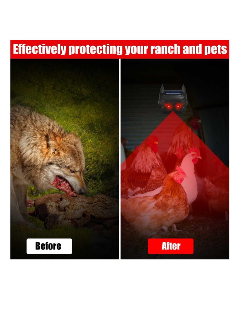 Excefore Solar Powered Animal Repeller, Predator Eye Animal Deterrent Devices, with Red LED Lights, Waterproof Skunk, Deer, Coyote, Fox, Raccoon Animal Repellent for Garden Yard Farm Chicken Coop (2 Pcs) - Image 2