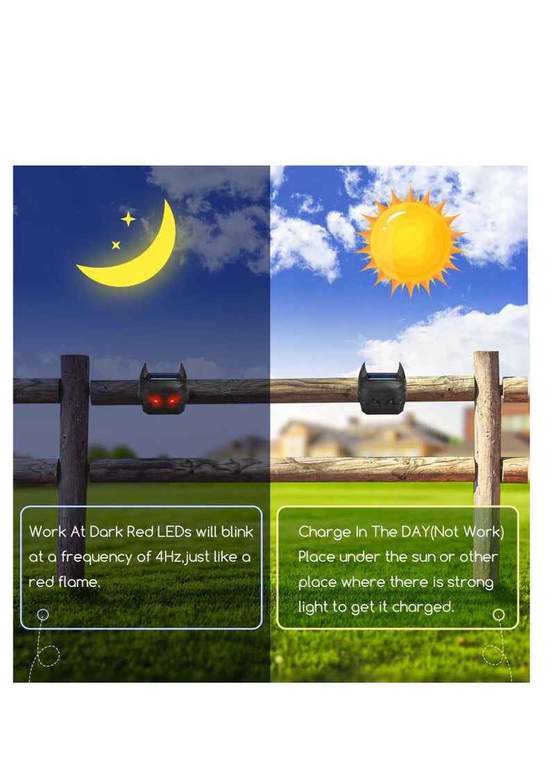 Excefore Solar Powered Animal Repeller, Predator Eye Animal Deterrent Devices, with Red LED Lights, Waterproof Skunk, Deer, Coyote, Fox, Raccoon Animal Repellent for Garden Yard Farm Chicken Coop (2 Pcs) - Image 5