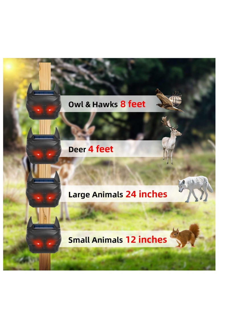 Excefore Solar Powered Animal Repeller, Predator Eye Animal Deterrent Devices, with Red LED Lights, Waterproof Skunk, Deer, Coyote, Fox, Raccoon Animal Repellent for Garden Yard Farm Chicken Coop (2 Pcs) - Image 4