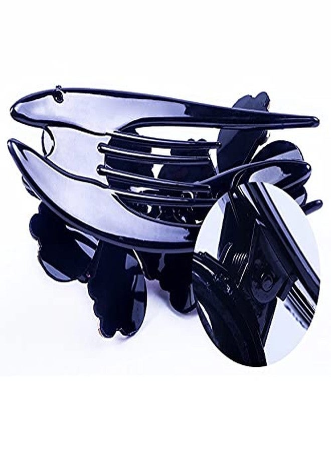 ZEMANIA مشبك شعر زيمانيا مزدوج مرصع بأحجار الراين على شكل زهرة للنساء والفتيات | دبوس شعر خلفي فاخر مرصع بالكريستال | مشبك أنيق للشعر الطويل والكثيف (10 سم × 7.5 سم) - Image 4