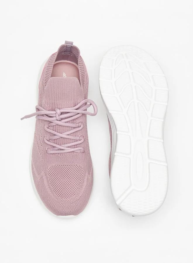 شو اكسبرس Women's Textured Lace-Up Sports Shoes
