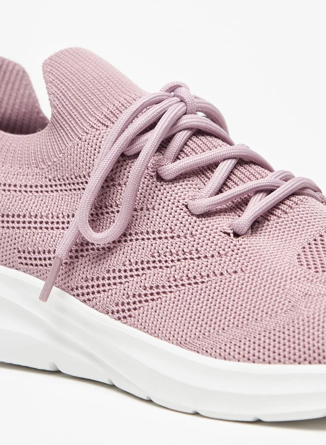 شو اكسبرس Women's Textured Lace-Up Sports Shoes