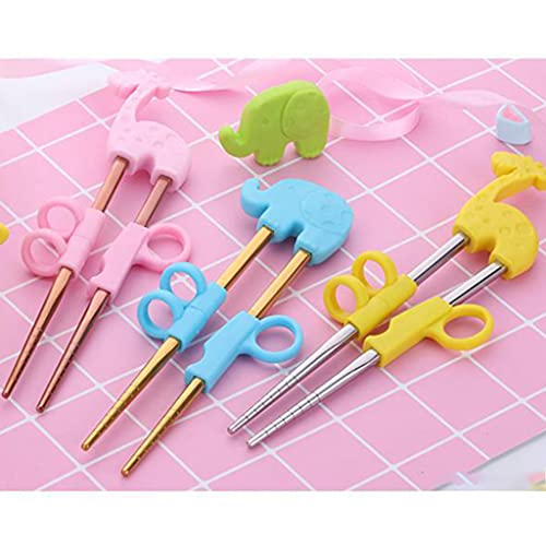 Kawn® 1Pair Children Kids Baby Chopsticks Learning Training A Pink Giraffe - Image 2