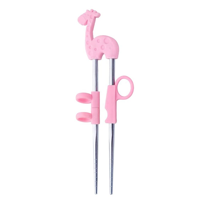 Kawn® 1Pair Children Kids Baby Chopsticks Learning Training A Pink Giraffe - Image 5