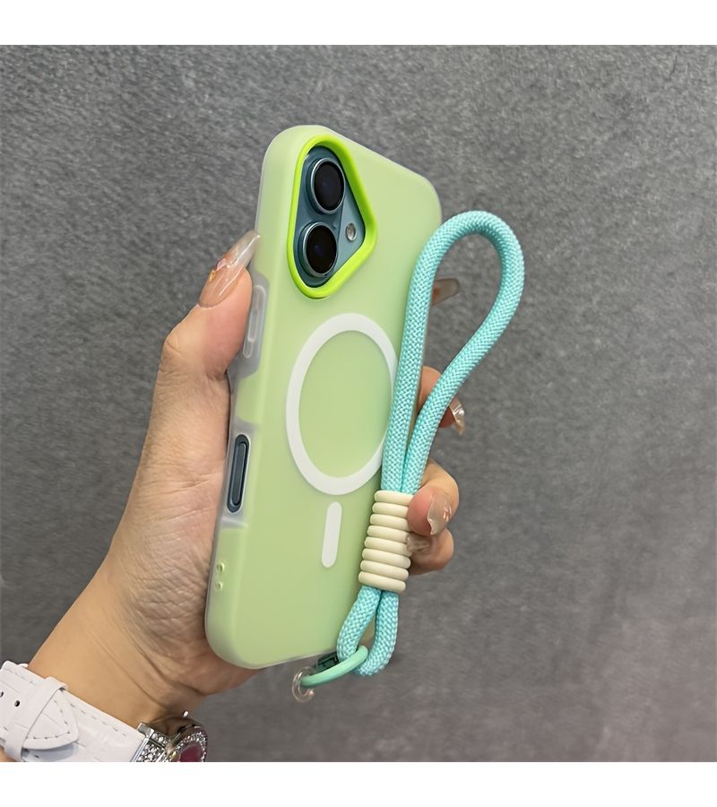 Mixed Color Candy Phone Case with Strap Magnetic Design for iPhone 13 Pro - Image 2