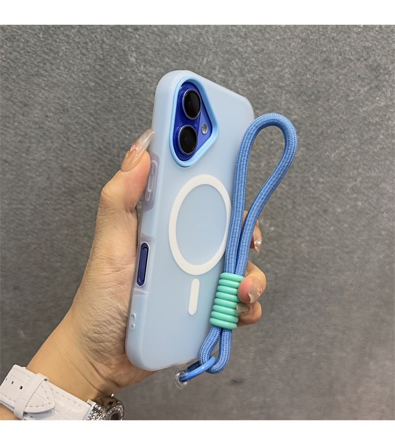 Mixed Color Candy Phone Case with Strap Magnetic Design for iPhone 13 Pro - Image 4