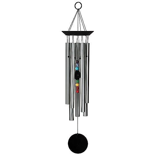 Woodstock Chimes Signature Collection, Woodstock Chakra Chime, Large (24'') Black, Eastern Energies Wind Chimes for Outdoor, Patio, Home or Garden Décor (CC7L) - Image 1