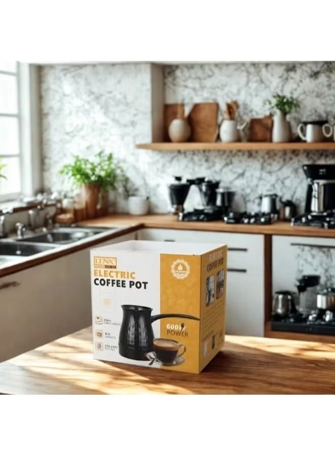 DENX DX3810 Electric Turkish Coffee Pot - 600W Powerful Heating, 0.6L Capacity, Stainless Steel Body, Boil-Dry Protection - [Black & Silver] - Image 4