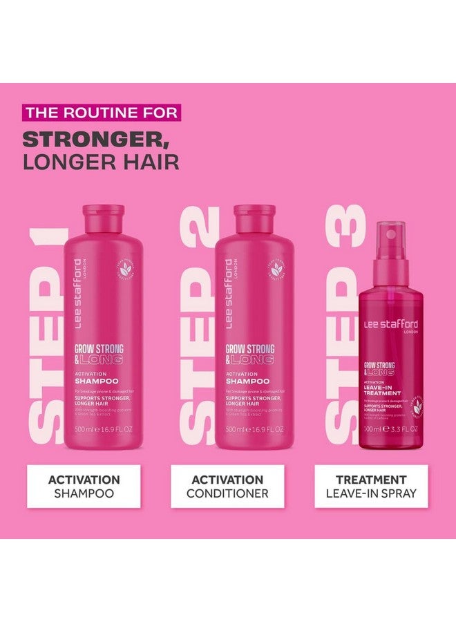 Lee Stafford شامبو لي ستافورد جرو سترونغ ولونغ لإعادة نمو الشعر للنساء والرجال | منتجات إطالة الشعر مضادة لتساقط الشعر وترققه | 500 مل | خالي من الكبريتات للشعر التالف والمعرض للتكسر - Image 4