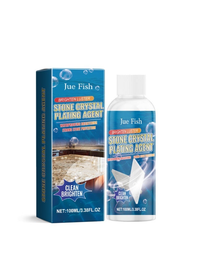 JUE-FISH Stone Crystal Coating Agent, Stone Stain Remover Cleaner, Marble Stain Remover, Granite Stubborn Stain Cleaner, Kitchen Marble Oil Stain Cleaner for Marble, Tile, Granite, Bathroom, Kitchen Cooktops (1 Pc) - Image 1