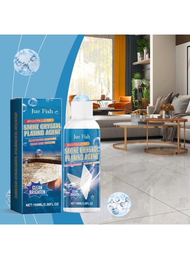 JUE-FISH Stone Crystal Coating Agent, Stone Stain Remover Cleaner, Marble Stain Remover, Granite Stubborn Stain Cleaner, Kitchen Marble Oil Stain Cleaner for Marble, Tile, Granite, Bathroom, Kitchen Cooktops (1 Pc) - Image 2