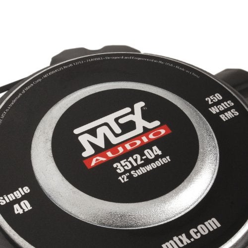 MTX AUDIO MTX 3512-04 12" 500 Watt Peak/250 Watt RMS SVC 4-ohm Car Audio Subwoofer Sub - Image 3