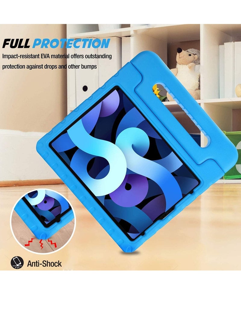 Case for iPad 11th A16/10th Generation with Pencil Holder & Handle Stand, Super Protection Kids Proof Cute EVA Cover for 11"/10.9" iPad 2025 & 2022,BLue  - Image 1