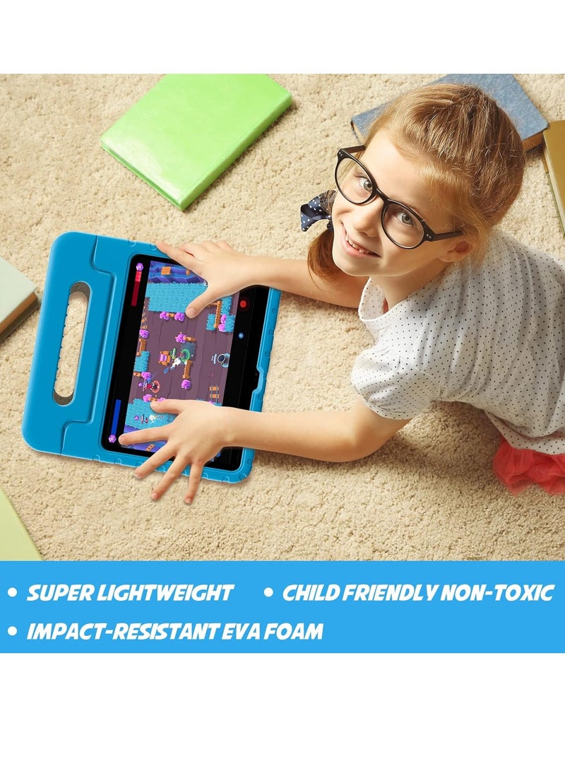 Case for iPad 11th A16/10th Generation with Pencil Holder & Handle Stand, Super Protection Kids Proof Cute EVA Cover for 11"/10.9" iPad 2025 & 2022,BLue  - Image 3