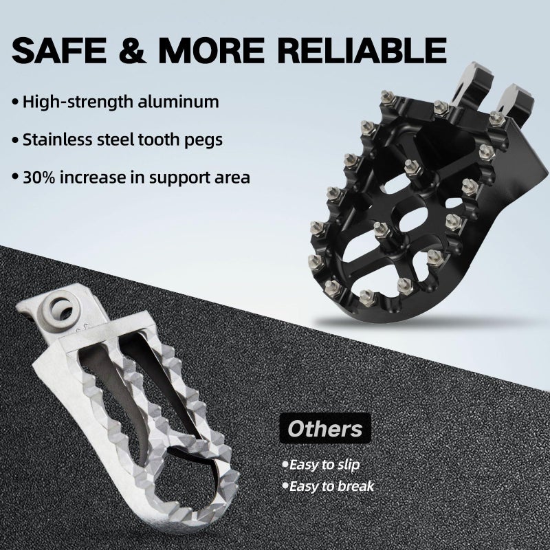 CHANGCHENG Dirt Bike Foot Pegs Footrests CNC for Talaria Footpegs Aluminum for Talaria X3/MX3/MX4/MX5 Talaria Komodo Electric Dirt Bike Black - Image 4