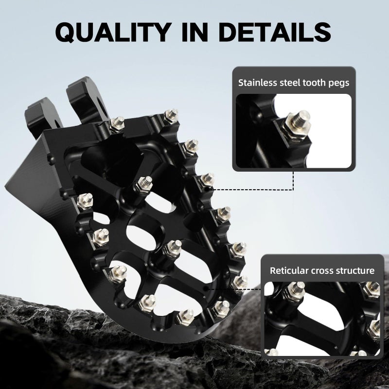 CHANGCHENG Dirt Bike Foot Pegs Footrests CNC for Talaria Footpegs Aluminum for Talaria X3/MX3/MX4/MX5 Talaria Komodo Electric Dirt Bike Black - Image 3