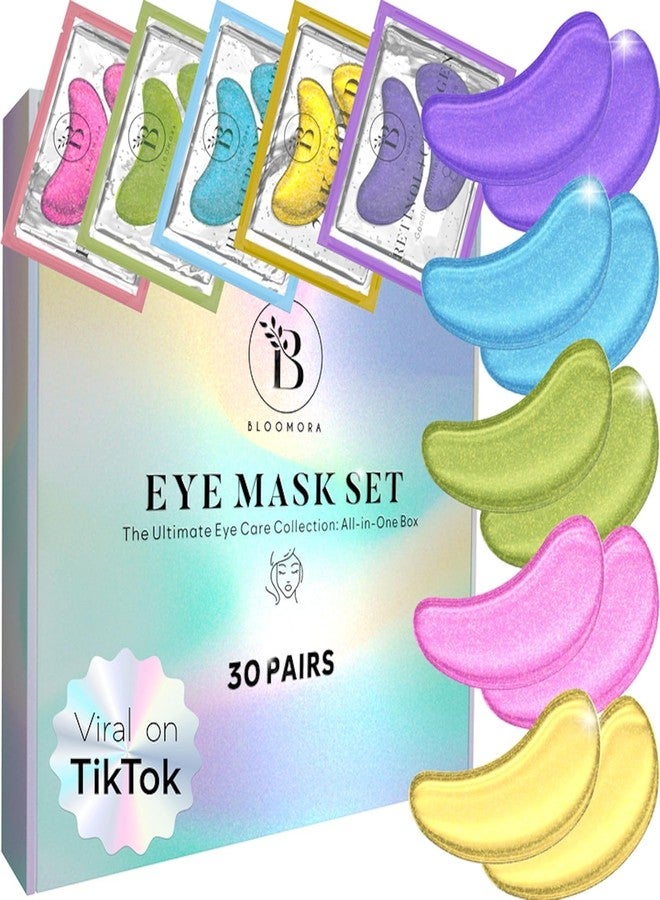 BLOOMORA Variety Under Eye Patches (30 Pairs) Under Eye Patches for Dark Circles, Under Eye Patches for Puffy Eyes and Dark Circles, Eye Masks Bulk, Eye Care, Puffy Eyes Treatment, Under Eye Mask - Image 1