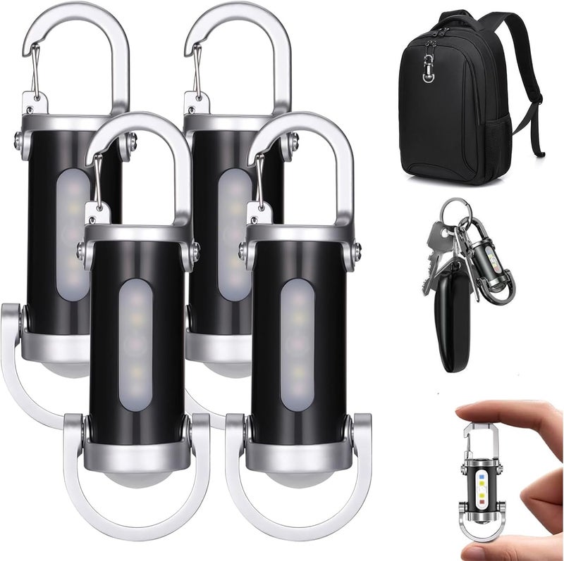 Fresilkora 4 Pack Mini Keychain Flashlights - Waterproof Rechargeable LED Torch with Multiple Lighting Modes - Image 1
