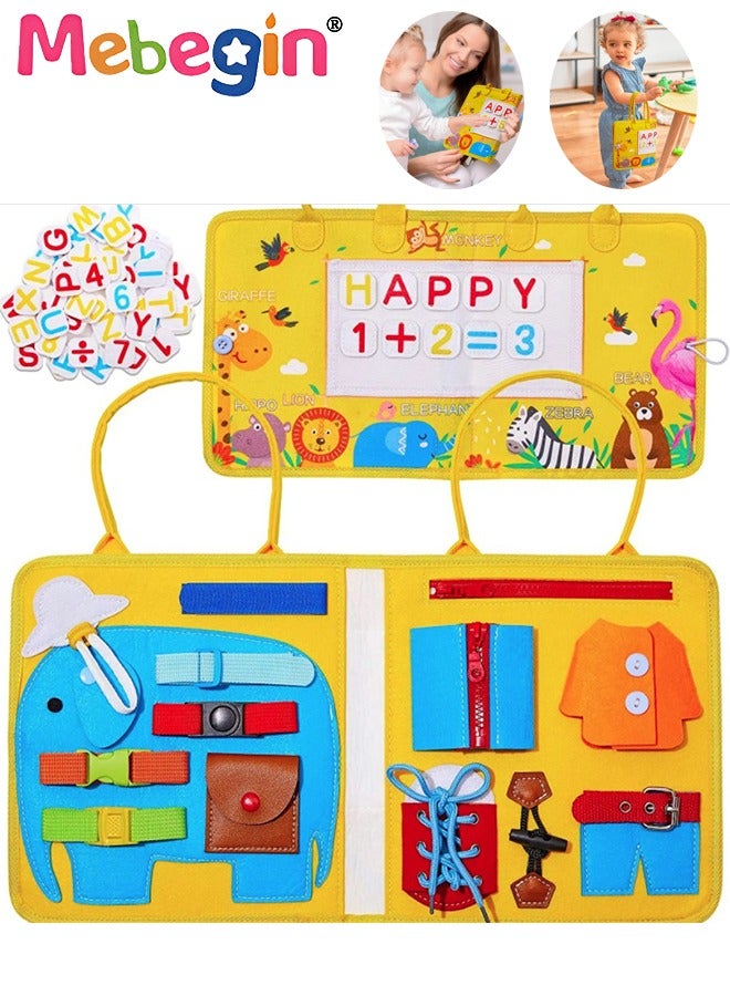 MEBEGIN Creative Felt Busy Board, Portable Sensory Activity Board, Travel-friendly Busy Board for Toddlers, Preschool Education Learning Fine Motor Skills, Educational Montessori Toys, Handy to Take Out, Great Educational Gift Choice  - Image 1