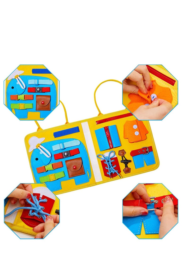 MEBEGIN Creative Felt Busy Board, Portable Sensory Activity Board, Travel-friendly Busy Board for Toddlers, Preschool Education Learning Fine Motor Skills, Educational Montessori Toys, Handy to Take Out, Great Educational Gift Choice  - Image 4