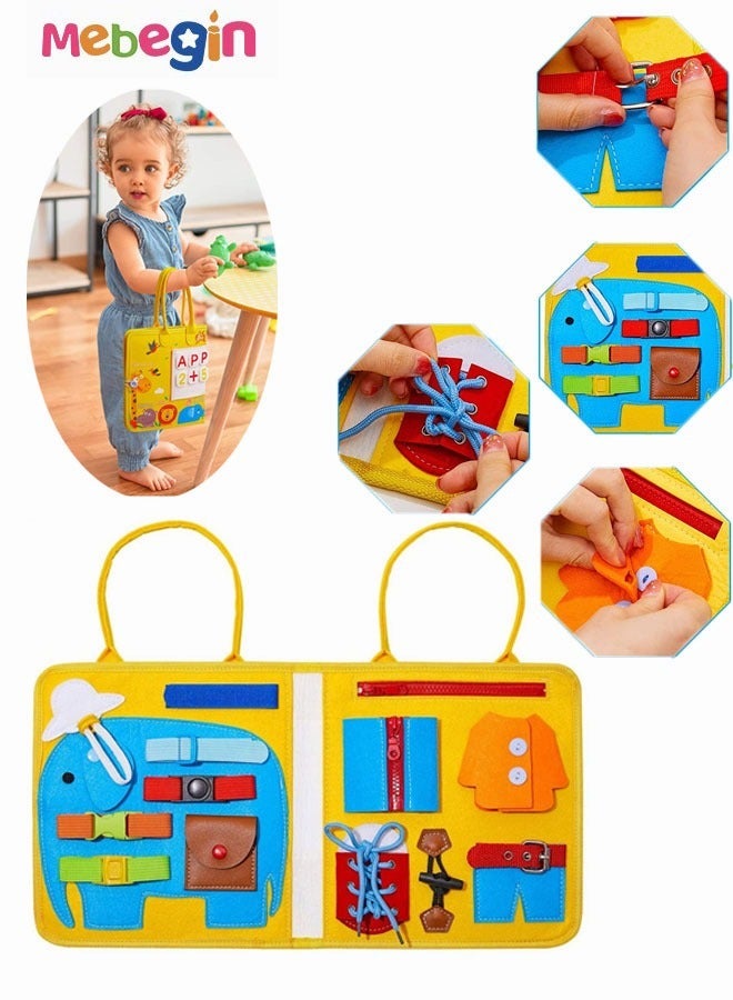 MEBEGIN Creative Felt Busy Board, Portable Sensory Activity Board, Travel-friendly Busy Board for Toddlers, Preschool Education Learning Fine Motor Skills, Educational Montessori Toys, Handy to Take Out, Great Educational Gift Choice  - Image 3