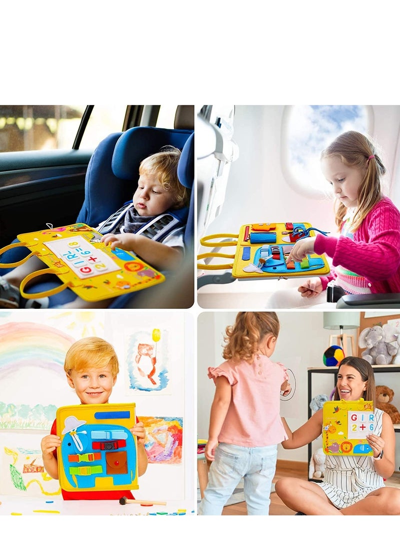 MEBEGIN Creative Felt Busy Board, Portable Sensory Activity Board, Travel-friendly Busy Board for Toddlers, Preschool Education Learning Fine Motor Skills, Educational Montessori Toys, Handy to Take Out, Great Educational Gift Choice  - Image 5