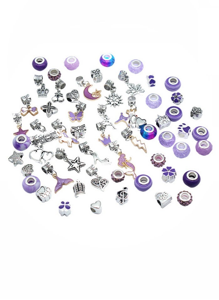 مجموعة صنع أساور DIY للبنات، مجموعة أساور ساحرة مكونة من 63 قطعة مع خرز وقلادات وخيوط أساور لصناعة الأساور، فكرة هدية للأطفال والفتيات - Image 4