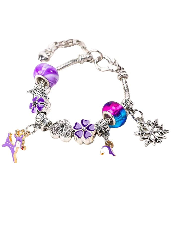 مجموعة صنع أساور DIY للبنات، مجموعة أساور ساحرة مكونة من 63 قطعة مع خرز وقلادات وخيوط أساور لصناعة الأساور، فكرة هدية للأطفال والفتيات - Image 5