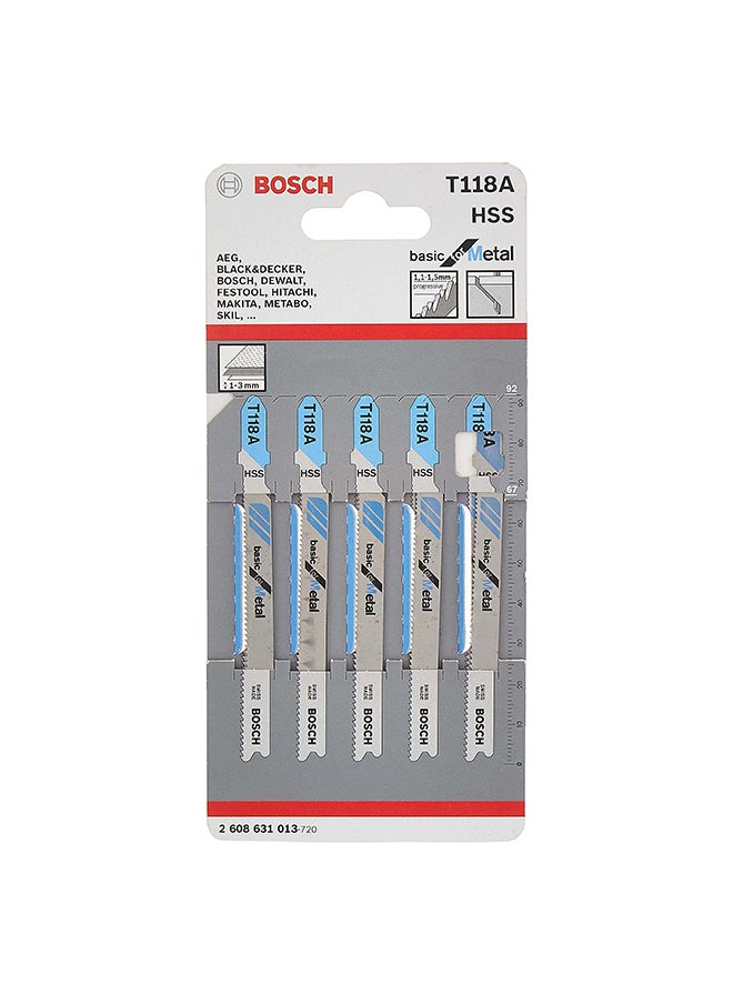 BOSCH - شفرة منشار كهربائي بوش T 118 A أساسية للمعادن، تحقق قطع مستقيمة في المعادن | الطراز: 2608631013 - Image 1