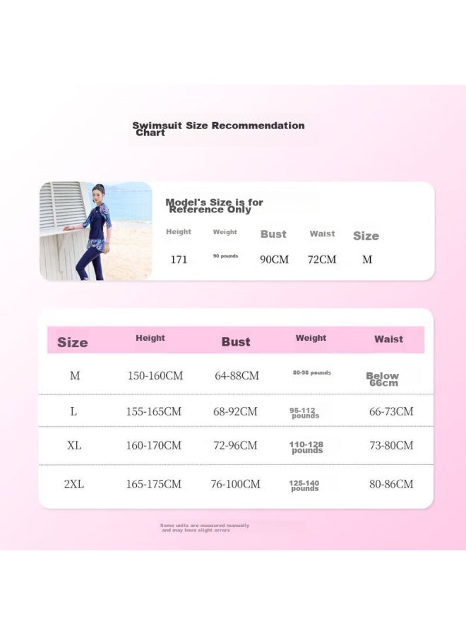 Barbie Sun Protection Two-piece Swimsuit For Women, Conservative Slimming Long-sleeve Long Pants Diving Swimwear For Ladies, Beach Vacation Swimwear - Image 3