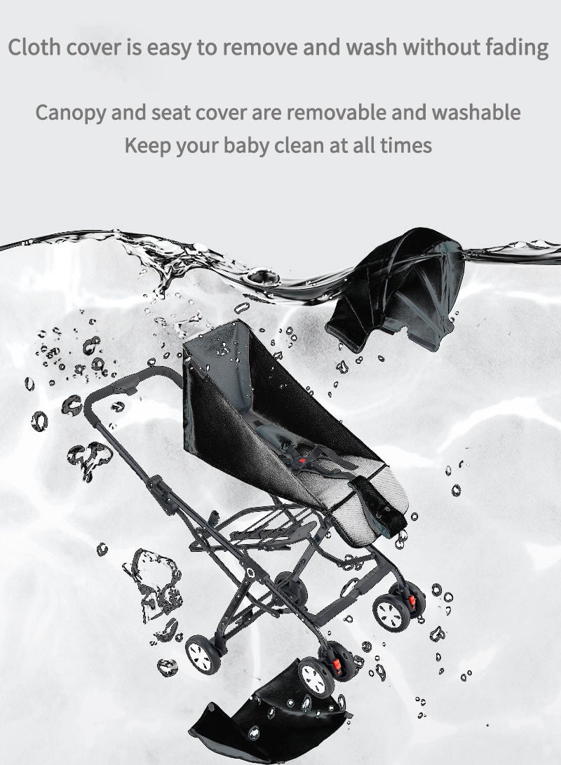 MaBaby Large Space Comfortable Sitting and Lying Dual Use Folding Baby Stroller - Image 4