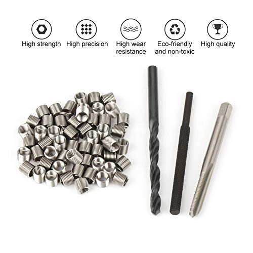 Hilitand طقم إصلاح خيوط مكون من 50 قطعة من الفولاذ المقاوم للصدأ نوع هيليكويل (M3 × 2D) - Image 3