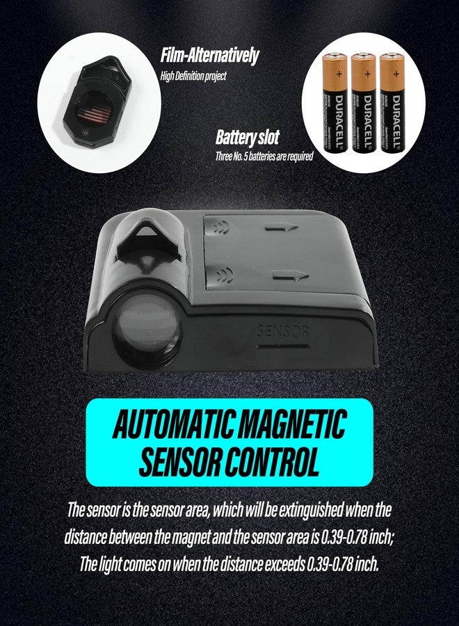 Reswish 2Pcs Car Door LED Logo Projector Lights, Universal Holeless Magnet Sensor Ghost Shadow Welcome Lamp (Fire Skull) - Image 4