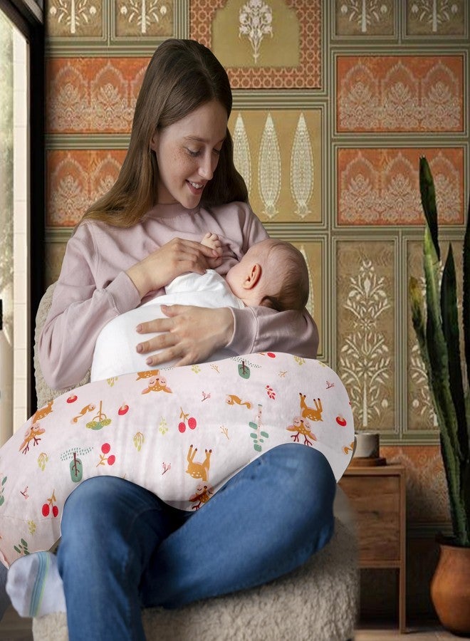 Windson Craft Baby Feeding Pillow with Detachable Cover, Safety Belt | Breastfeeding Pillow | Nursing Pillow (Deer Animal White) - Image 1