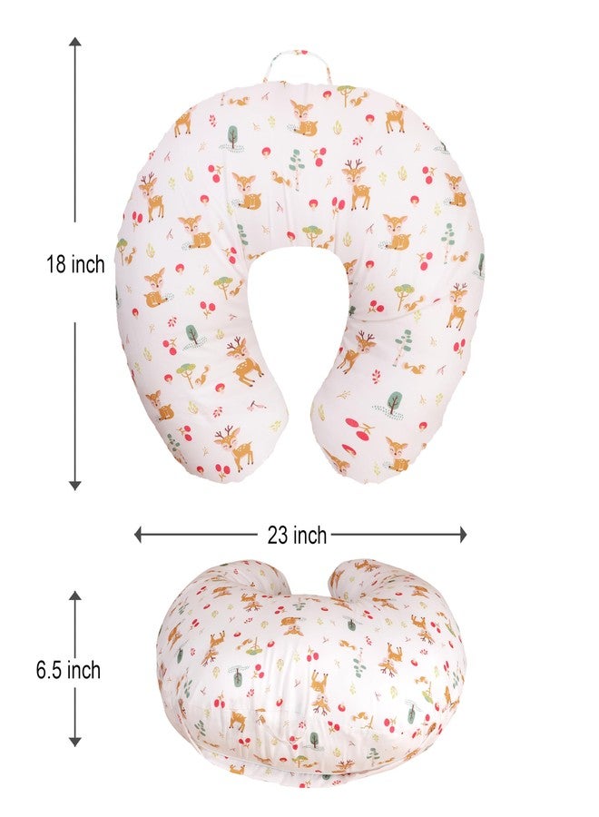 Windson Craft Baby Feeding Pillow with Detachable Cover, Safety Belt | Breastfeeding Pillow | Nursing Pillow (Deer Animal White) - Image 3