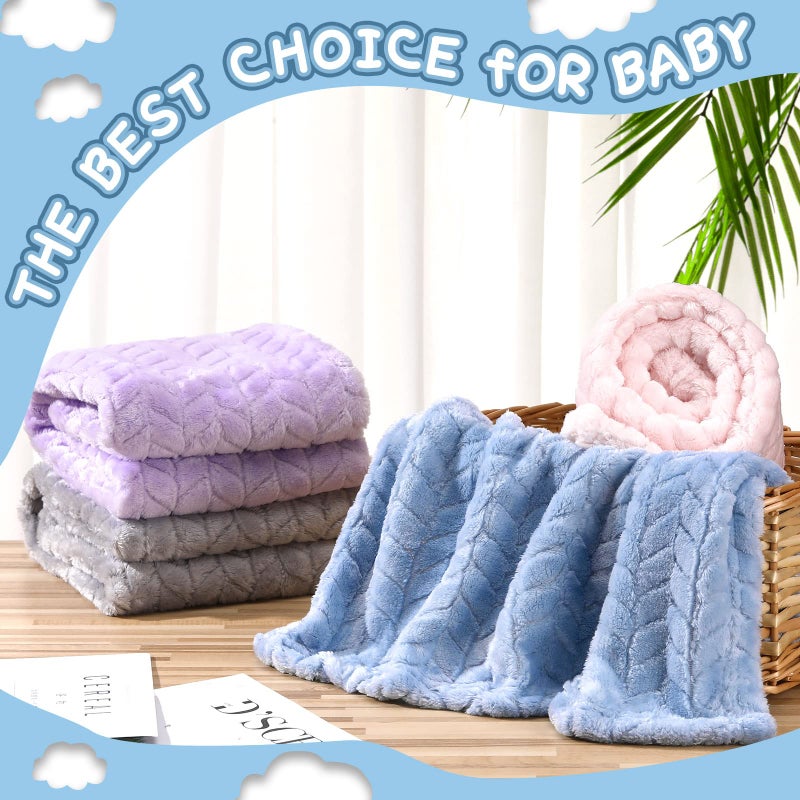 Frienda 4 Pcs Baby Fuzzy Blanket Fluffy Baby Blanket for Boys Girls Soft Warm Baby Receiving Blankets Nursery Bed Blanket Toddler Infant Newborn Receiving Blanket, 32 x 24 Inch (Elegant Color) - Image 5